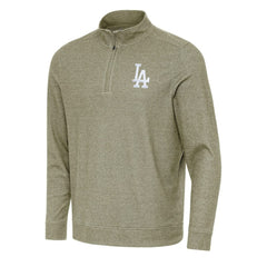 Los Angeles Dodgers Antigua Subtle Quarter-Zip Sweatshirt Heather Olive