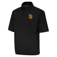 San Diego Padres Antigua Brisk Quarter-Zip Wind Shirt Black