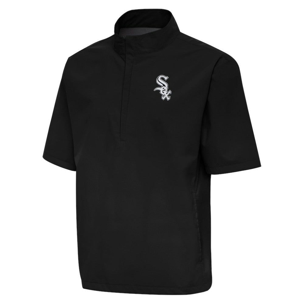 Chicago White Sox Antigua Brisk Quarter-Zip Wind Shirt Black