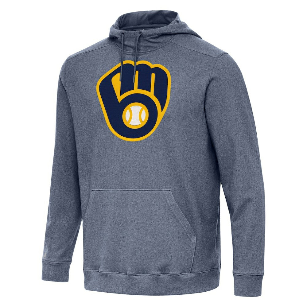 Milwaukee Brewers Antigua Cloud Pullover Hoodie Heather Navy