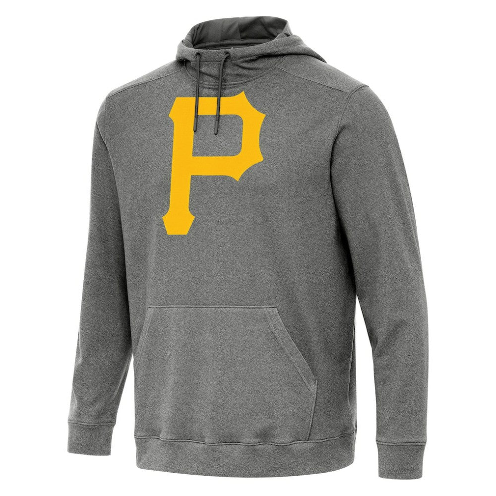 Pittsburgh Pirates Antigua Cloud Pullover Hoodie Heather Black