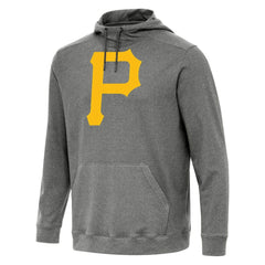 Pittsburgh Pirates Antigua Cloud Pullover Hoodie Heather Black