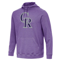 Colorado Rockies Antigua Cloud Pullover Hoodie Heather Purple