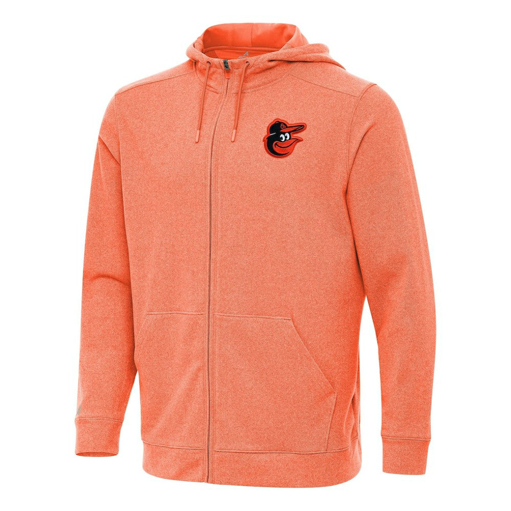 Baltimore Orioles Antigua Effortless Full-Zip Hooded Jacket Heather Orange