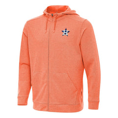 Houston Astros Antigua Effortless Full-Zip Hooded Jacket Heather Orange