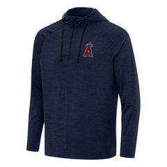 Los Angeles Angels Antigua Spikes Quarter-Zip Pullover Hoodie Heather Navy