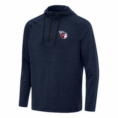 Cleveland Guardians Antigua Spikes Quarter-Zip Pullover Hoodie Heather Navy