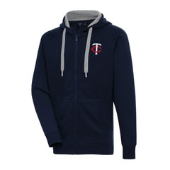 Minnesota Twins Antigua Big & Tall Victory Full-Zip Hoodie Jacket Navy
