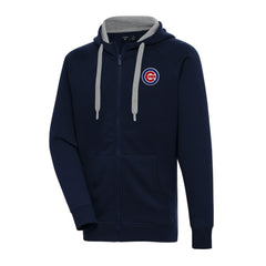 Chicago Cubs Antigua Big & Tall Victory Full-Zip Hoodie Jacket Navy