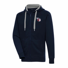 Cleveland Guardians Antigua Big & Tall Victory Full-Zip Hoodie Jacket Navy