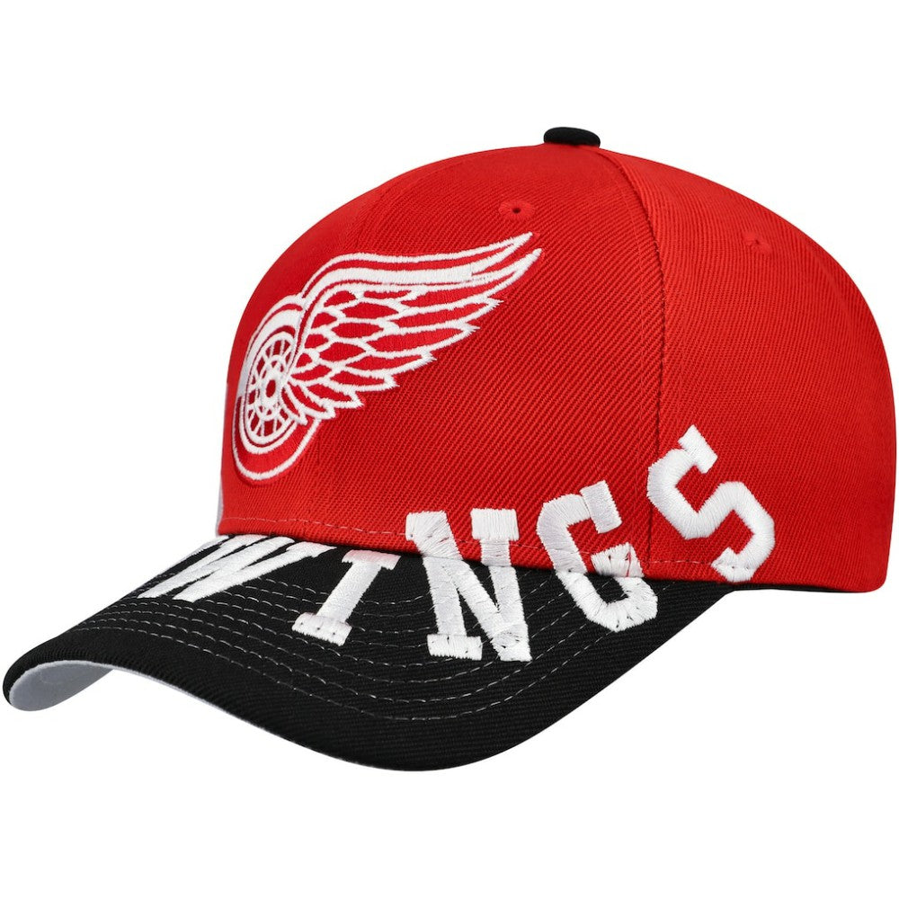 Detroit Red Wings Mitchell & Ness Underarch Two-Tone Pro Crown Snapback Hat Red/Black