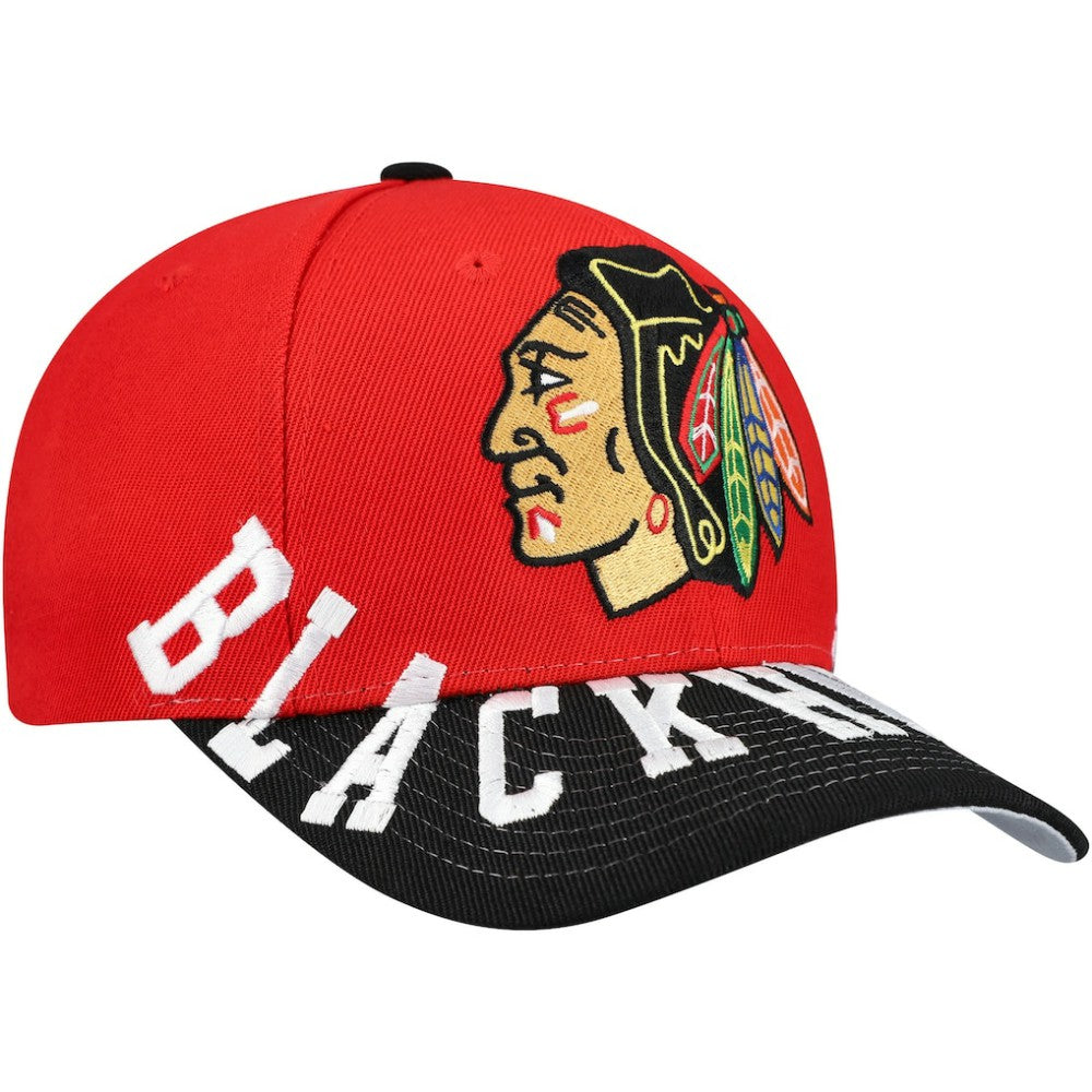 Chicago Blackhawks Mitchell & Ness Underarch Two-Tone Pro Crown Snapback Hat Red/Black