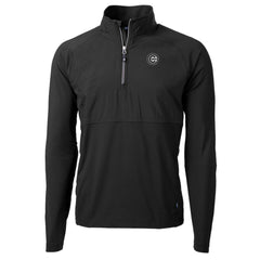 Chicago Cubs Cutter & Buck Adapt Eco Hybrid Raglan DryTec Quarter-Zip Jacket Black