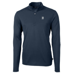 Detroit Tigers Cutter & Buck Virtue Eco Pique Quarter-Zip Jacket Navy