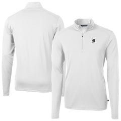 Detroit Tigers Cutter & Buck Virtue Eco Pique Quarter-Zip Jacket White