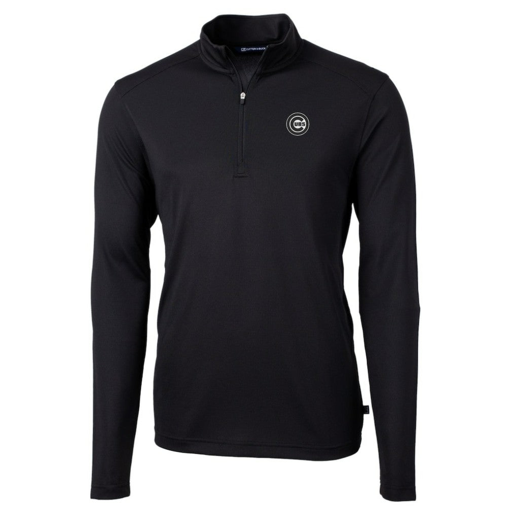 Chicago Cubs Cutter & Buck Virtue Eco Pique Quarter-Zip Jacket Black