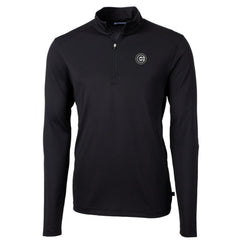 Chicago Cubs Cutter & Buck Virtue Eco Pique Quarter-Zip Jacket Black