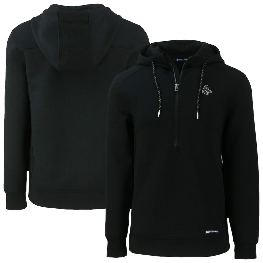 Boston Red Sox Cutter & Buck Roam Eco Recycled Half-Zip Pullover Hoodie Black