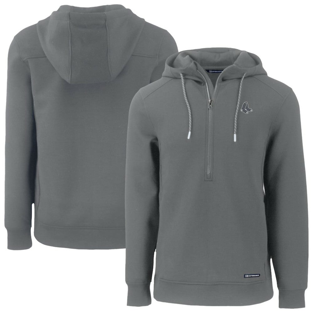 Boston Red Sox Cutter & Buck Roam Eco Recycled Half-Zip Pullover Hoodie Gray