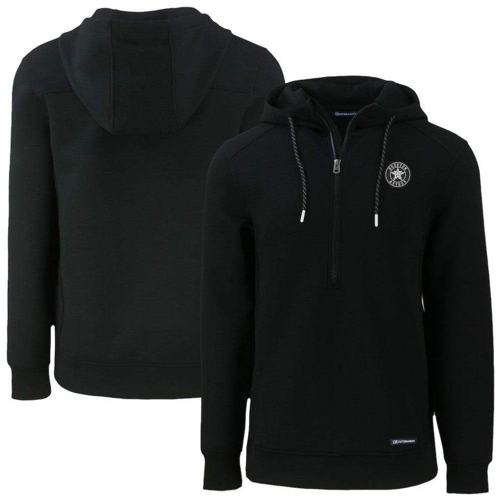 Houston Astros Cutter & Buck Roam Eco Recycled Half-Zip Pullover Hoodie Black