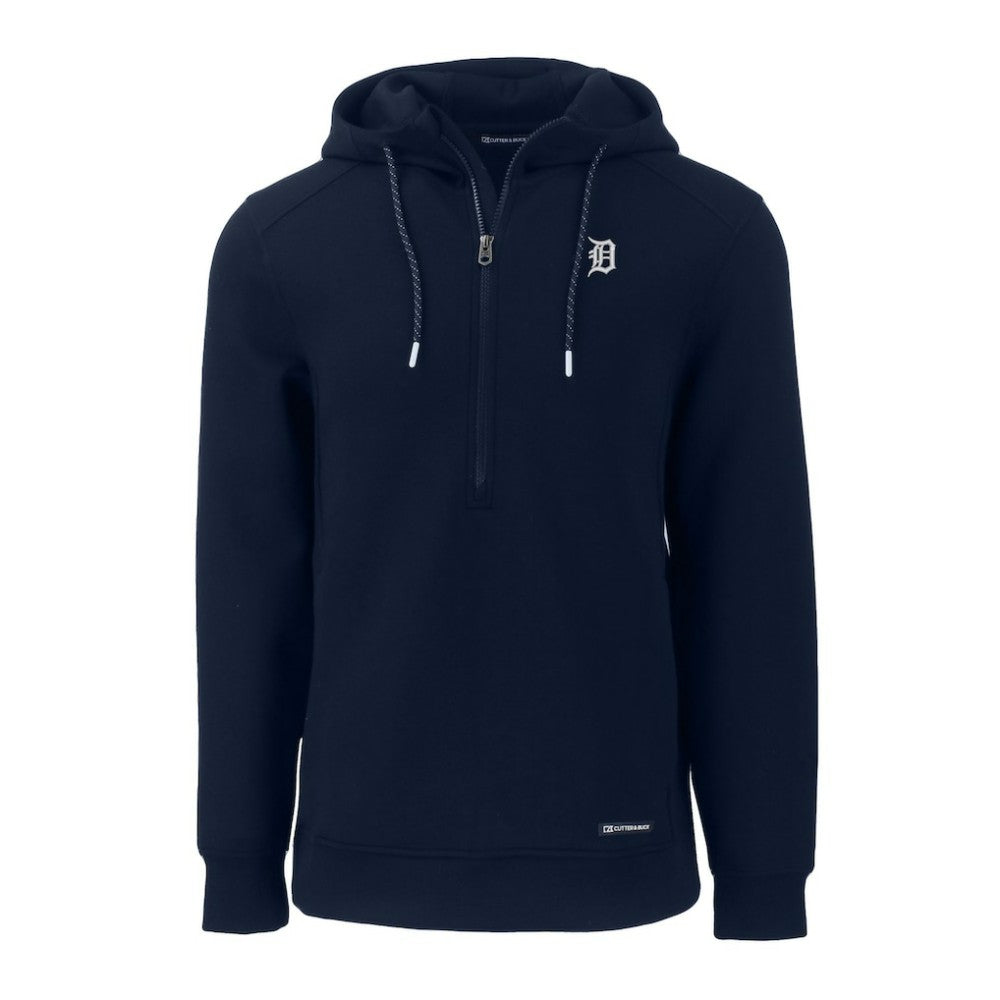 Detroit Tigers Cutter & Buck Roam Eco Recycled Half-Zip Pullover Hoodie Navy