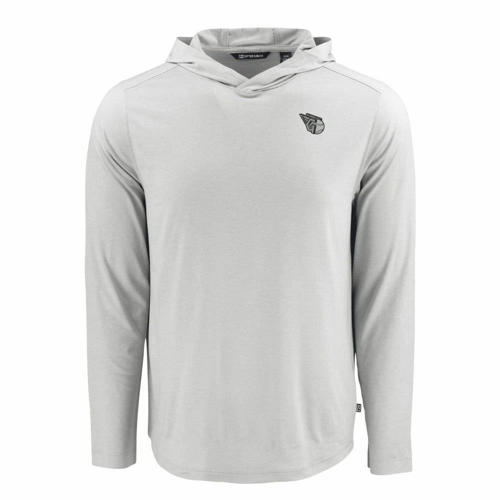 Cleveland Guardians Cutter & Buck Coastline Epic Comfort Eco Recycled Long Sleeve Hoodie T-Shirt Gray