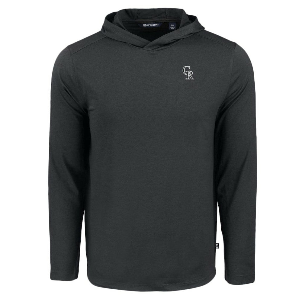 Colorado Rockies Cutter & Buck Coastline Epic Comfort Eco Recycled Long Sleeve Hoodie T-Shirt Black