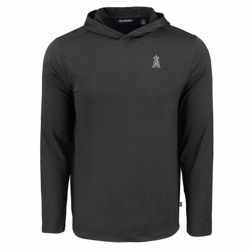 Los Angeles Angels Cutter & Buck Coastline Epic Comfort Eco Recycled Long Sleeve Hoodie T-Shirt Black