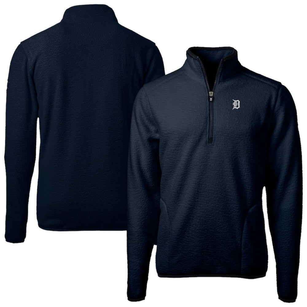 Detroit Tigers Cutter & Buck Cascade Eco Fleece Quarter-Zip Jacket Navy