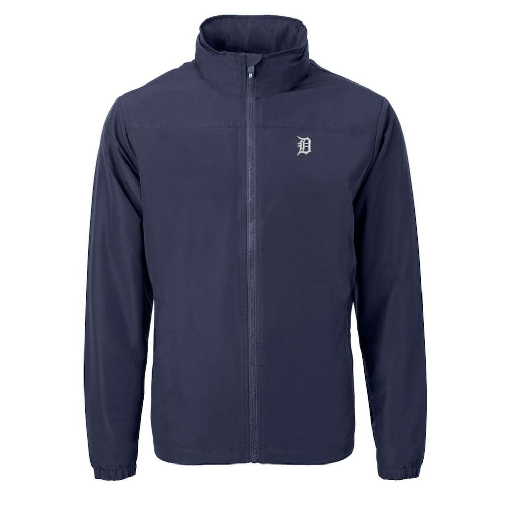 Detroit Tigers Cutter & Buck Charter Eco Recycled Full-Zip Hoodie Jacket Navy