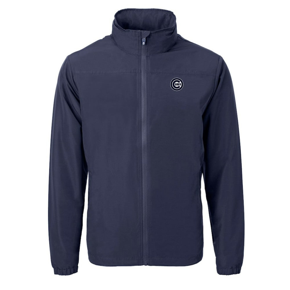 Chicago Cubs Cutter & Buck Charter Eco Recycled Full-Zip Hoodie Jacket Navy