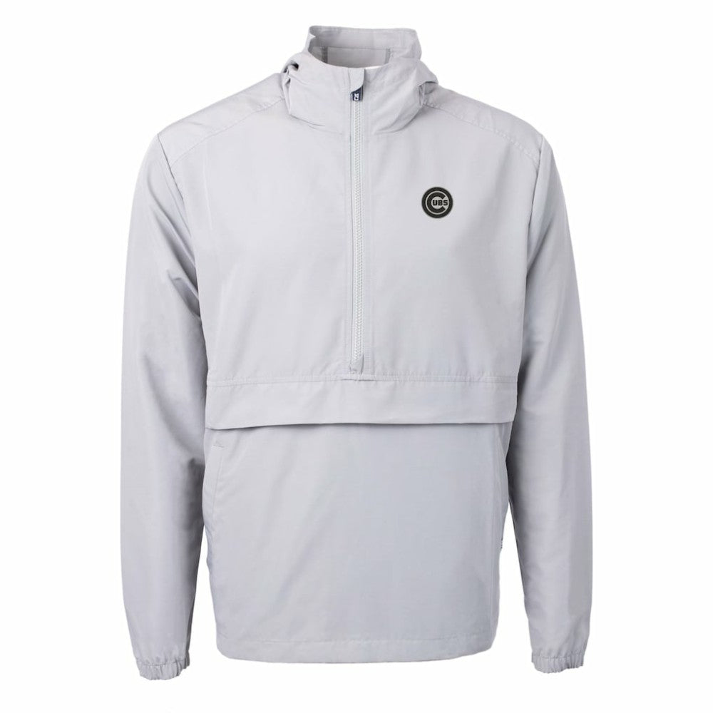 Chicago Cubs Cutter & Buck Charter Eco Recycled Anorak Half-Zip Hoodie Jacket Gray