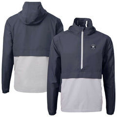 Houston Astros Cutter & Buck Charter Eco Recycled Anorak Half-Zip Hoodie Jacket Navy/Gray