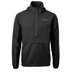 Atlanta Braves Cutter & Buck Charter Eco Recycled Anorak Half-Zip Hoodie Jacket Black