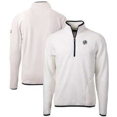 New York Yankees Cutter & Buck Cascade Eco Fleece Quarter-Zip Jacket Oatmeal