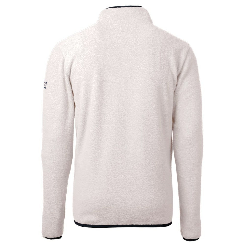 New York Yankees Cutter & Buck Cascade Eco Fleece Quarter-Zip Jacket Oatmeal