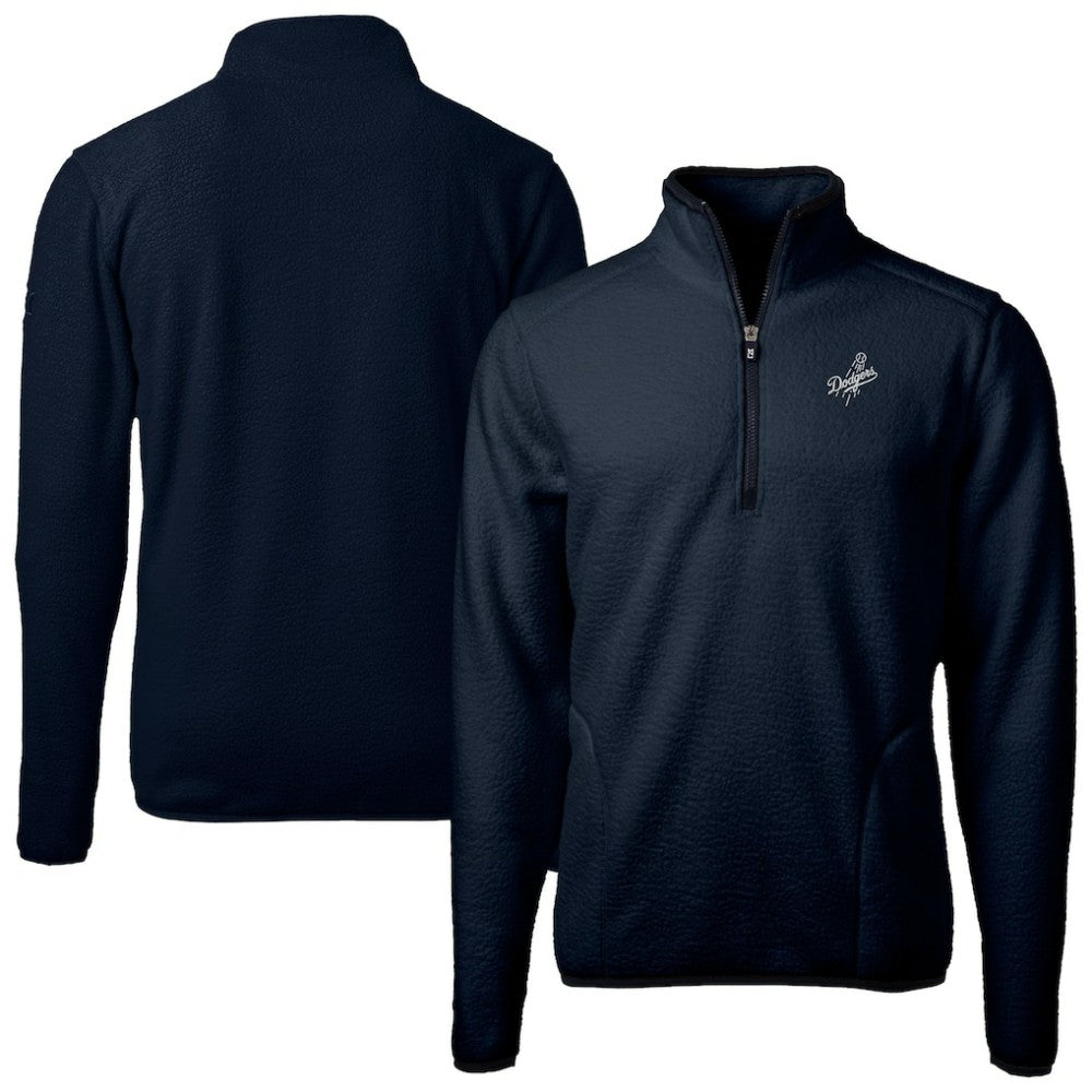 Los Angeles Dodgers Cutter & Buck Cascade Eco Fleece Quarter-Zip Jacket Navy