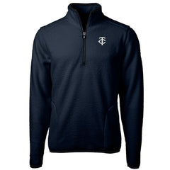 Minnesota Twins Cutter & Buck Cascade Eco Fleece Quarter-Zip Jacket Navy