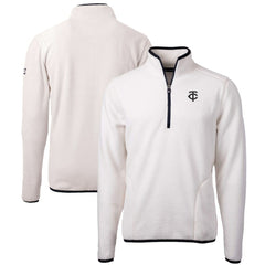 Minnesota Twins Cutter & Buck Cascade Eco Fleece Quarter-Zip Jacket Oatmeal