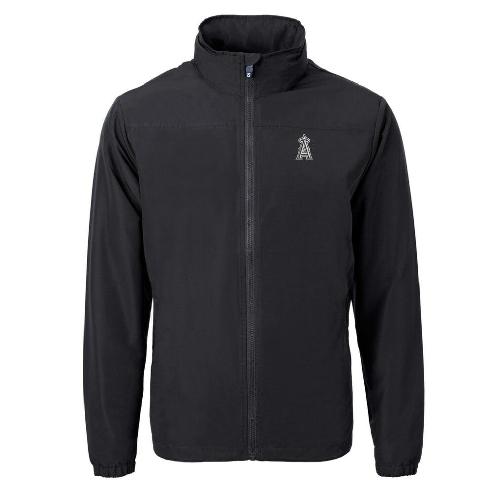Los Angeles Angels Cutter & Buck Charter Eco Recycled Full-Zip Hoodie Jacket Black