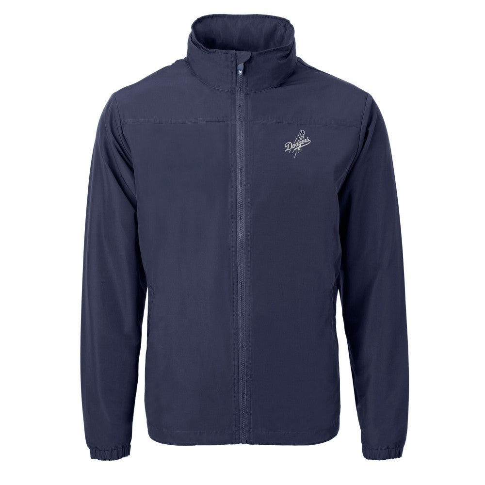 Los Angeles Dodgers Cutter & Buck Charter Eco Recycled Full-Zip Hoodie Jacket Navy
