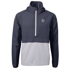 New York Yankees Cutter & Buck Charter Eco Recycled Anorak Half-Zip Hoodie Jacket Navy