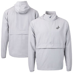 Los Angeles Dodgers Cutter & Buck Charter Eco Recycled Anorak Half-Zip Hoodie Jacket Gray