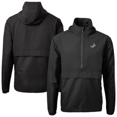 Los Angeles Dodgers Cutter & Buck Charter Eco Recycled Anorak Half-Zip Hoodie Jacket Black