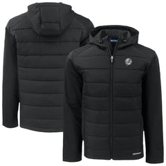 New York Yankees Cutter & Buck Evoke Hybrid Eco Softshell Recycled Full-Zip Hooded Jacket Black