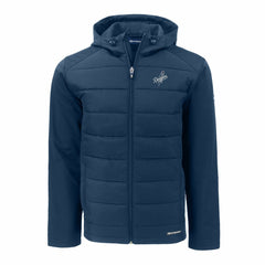 Los Angeles Dodgers Cutter & Buck Evoke Hybrid Eco Softshell Recycled Full-Zip Hooded Jacket Navy