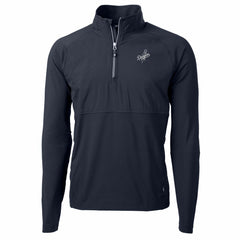 Los Angeles Dodgers Cutter & Buck Adapt Eco Hybrid Raglan DryTec Quarter-Zip Jacket Navy