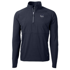 Philadelphia Phillies Cutter & Buck Adapt Eco Hybrid Raglan DryTec Quarter-Zip Jacket Navy