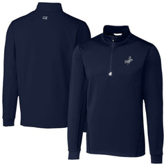 Los Angeles Dodgers Cutter & Buck Traverse Eco Tri-Blend DryTec Quarter-Zip Jacket Navy