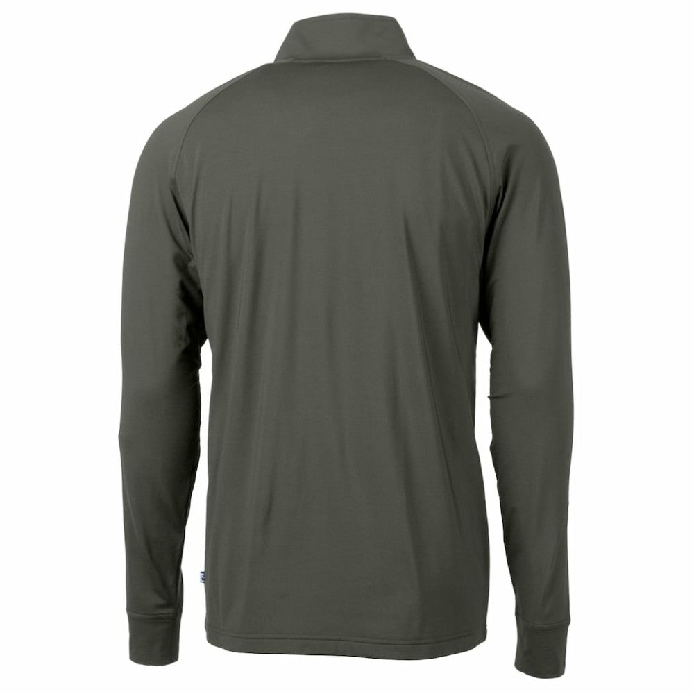 New York Mets Cutter & Buck Adapt Eco Raglan Quarter-Zip Jacket Olive